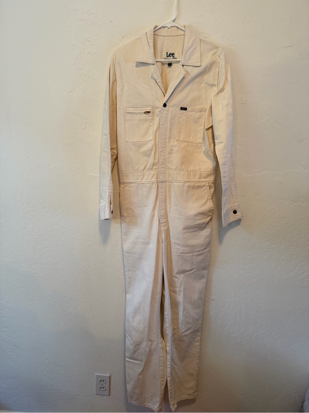 Lee Vintage Modern Utility Workwear Jumpsuit White Women M